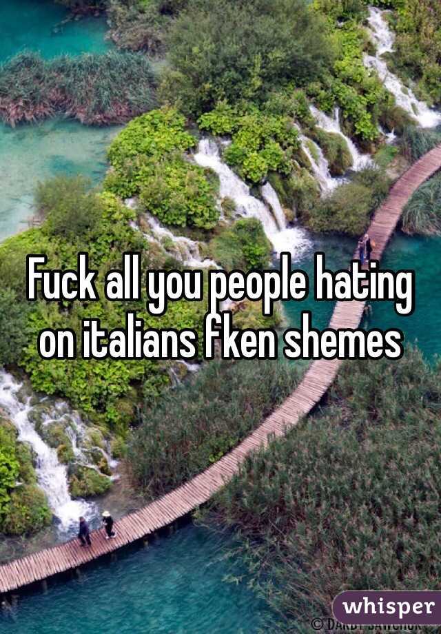 Fuck all you people hating on italians fken shemes 