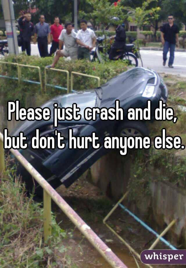 Please just crash and die, but don't hurt anyone else.