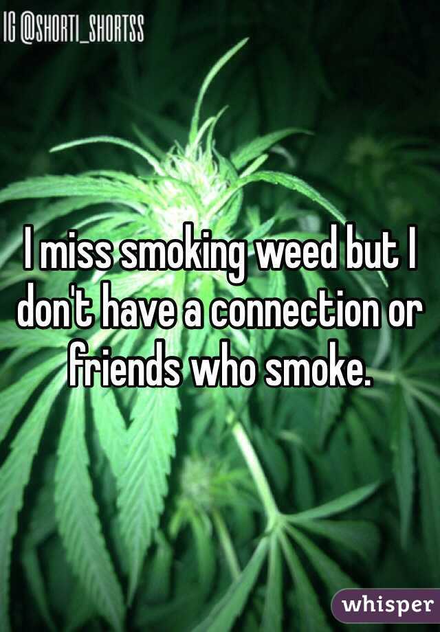 I miss smoking weed but I don't have a connection or friends who smoke.