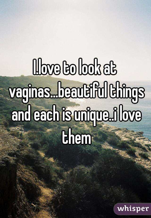 I.love to look at vaginas...beautiful things and each is unique..i love them