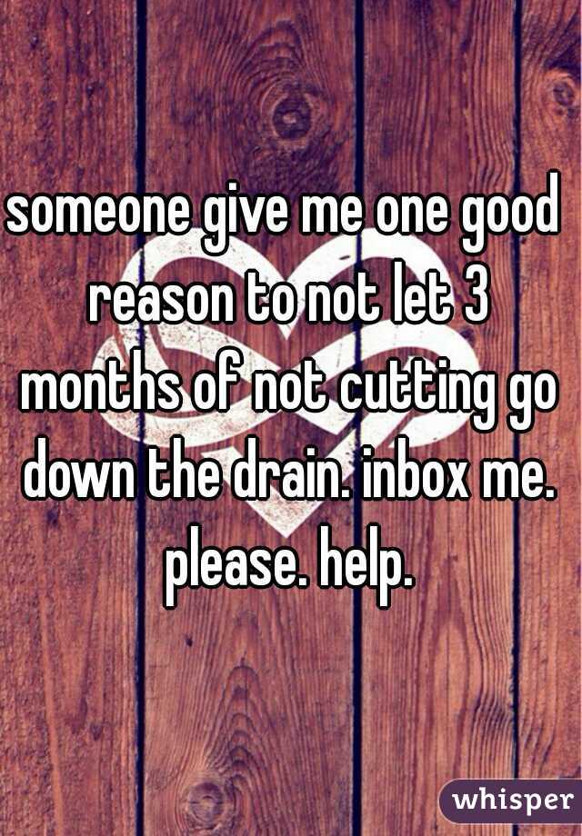 someone give me one good reason to not let 3 months of not cutting go down the drain. inbox me. please. help.