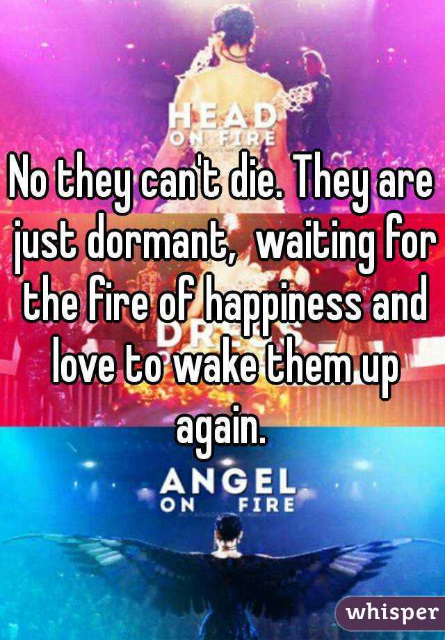 No they can't die. They are just dormant,  waiting for the fire of happiness and love to wake them up again. 