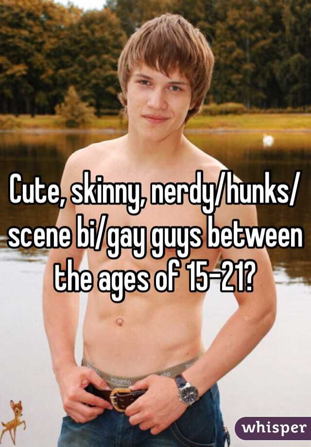 Cute, skinny, nerdy/hunks/scene bi/gay guys between the ages of 15-21?