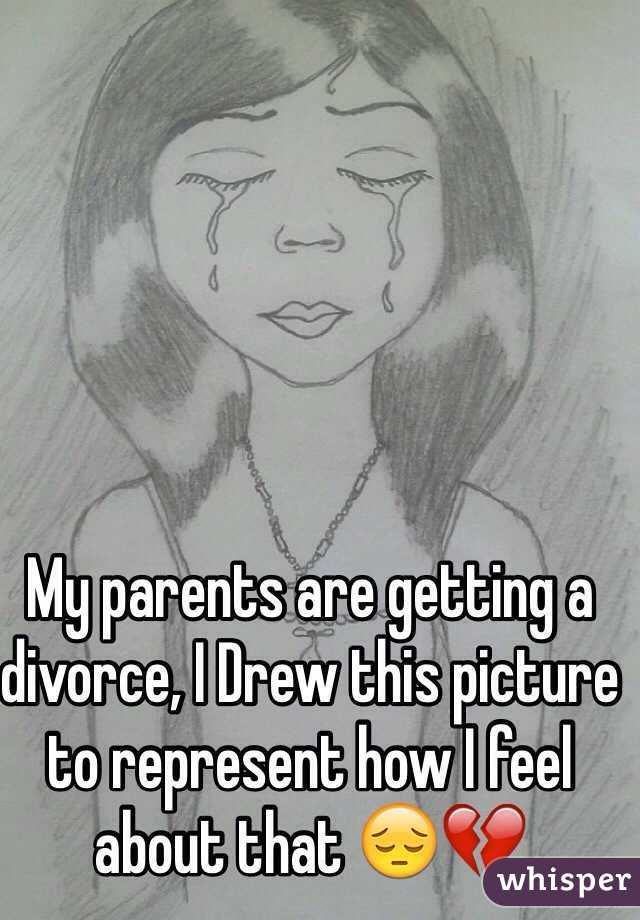 My parents are getting a divorce, I Drew this picture to represent how I feel about that 😔💔