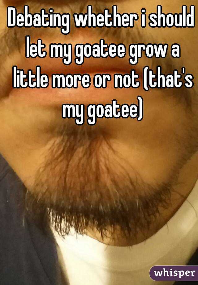 Debating whether i should let my goatee grow a little more or not (that's my goatee)