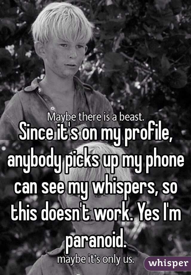 Since it's on my profile, anybody picks up my phone can see my whispers, so this doesn't work. Yes I'm paranoid.