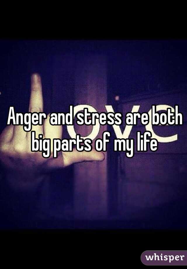 Anger and stress are both big parts of my life