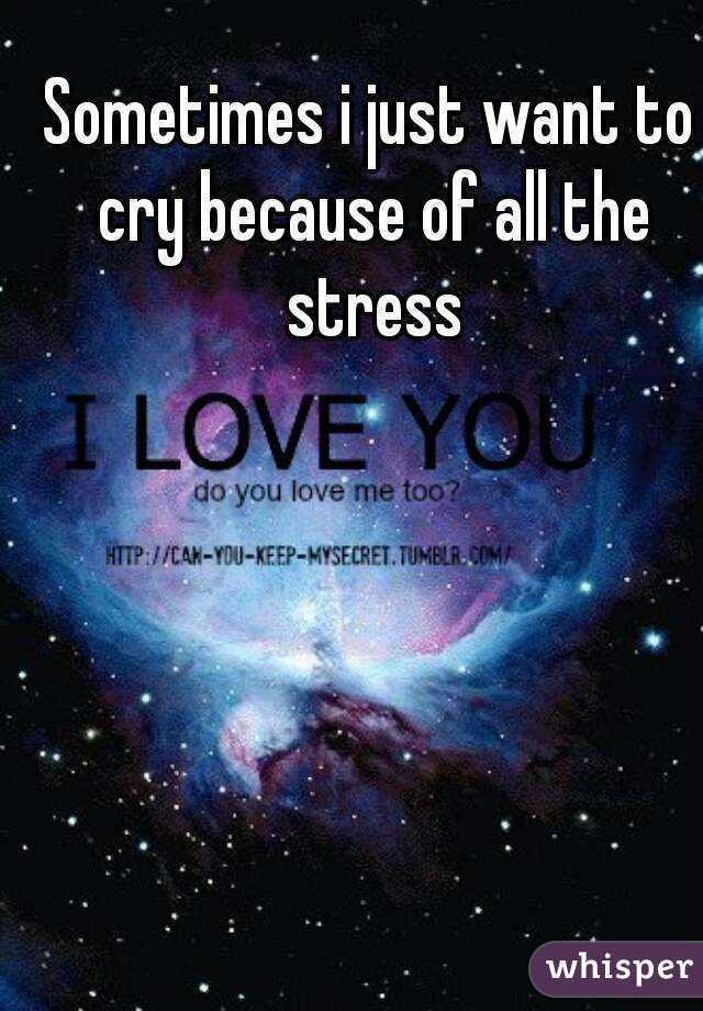 Sometimes i just want to cry because of all the stress