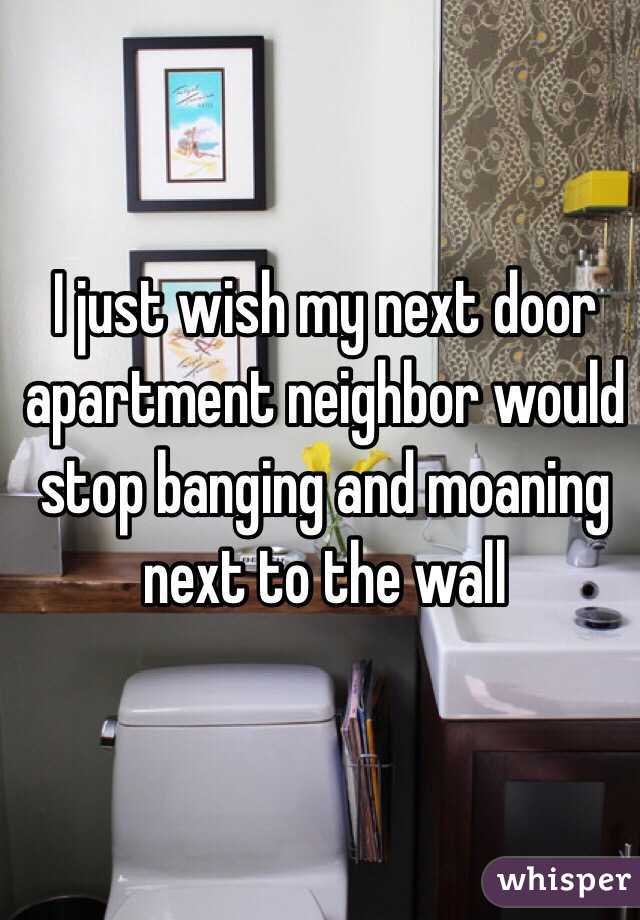 I just wish my next door apartment neighbor would stop banging and moaning next to the wall
