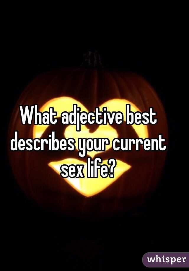 What adjective best describes your current sex life?