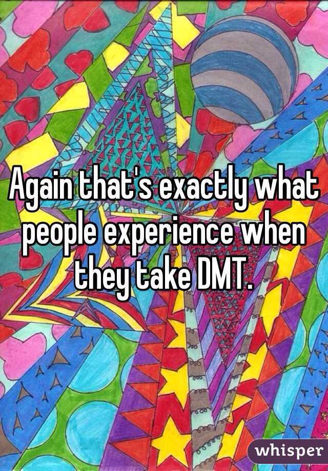 Again that's exactly what people experience when they take DMT. 