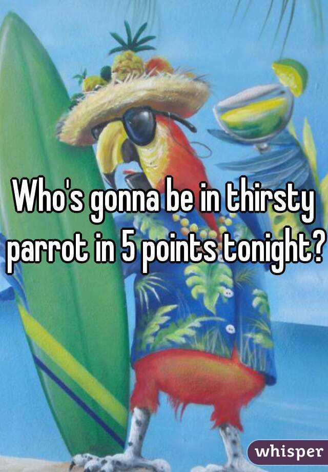 Who's gonna be in thirsty parrot in 5 points tonight?