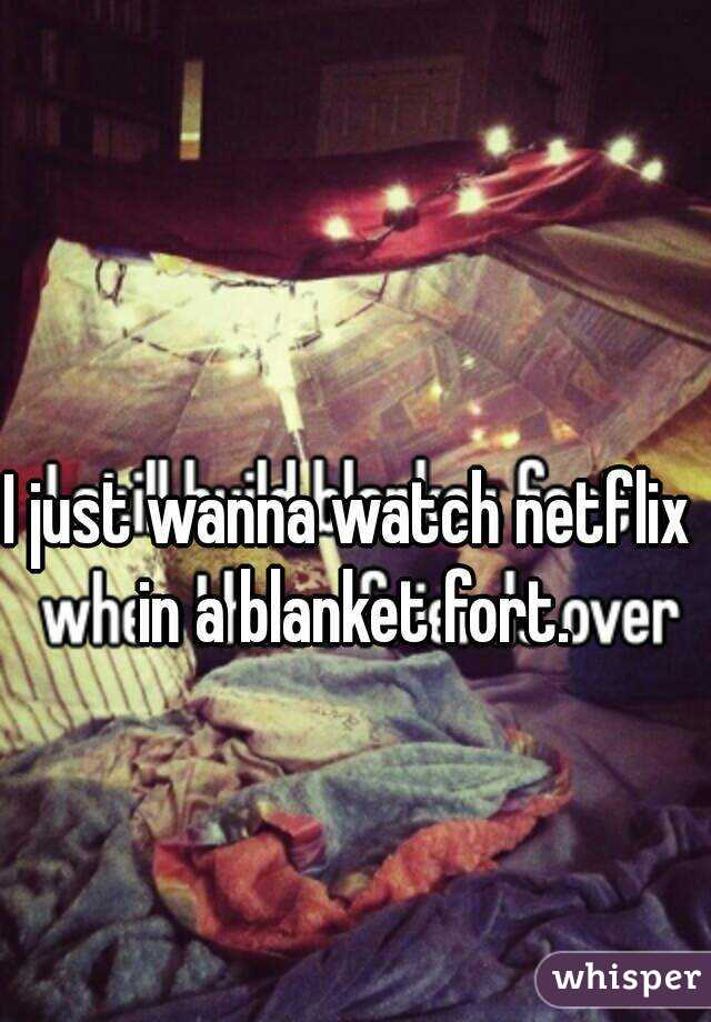 I just wanna watch netflix in a blanket fort.