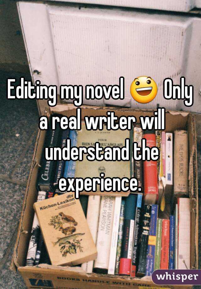 Editing my novel 😃 Only a real writer will understand the experience. 