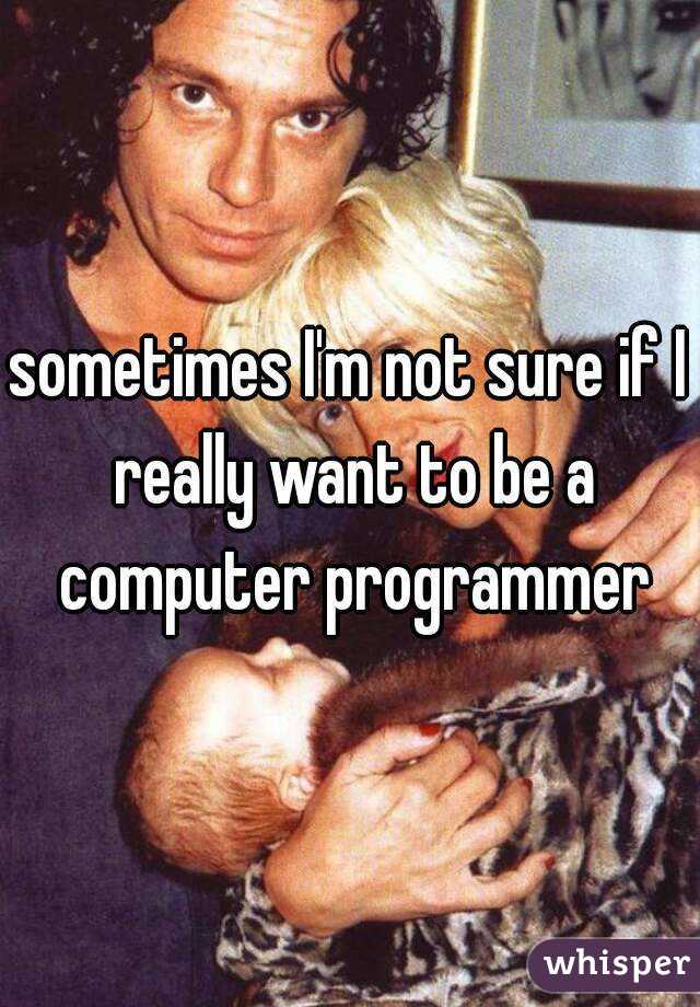 sometimes I'm not sure if I really want to be a computer programmer