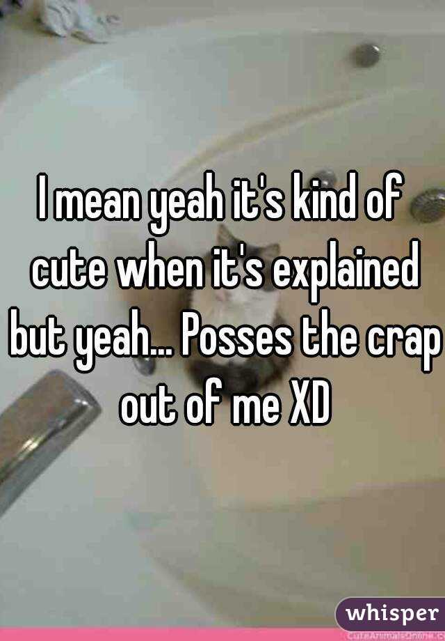 I mean yeah it's kind of cute when it's explained but yeah... Posses the crap out of me XD