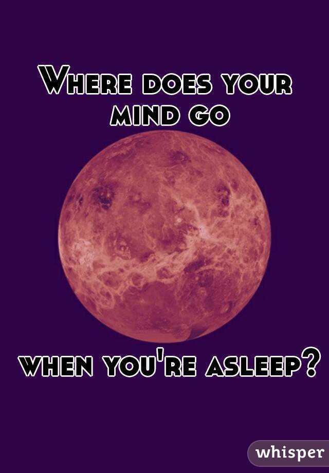 Where does your mind go







 when you're asleep?