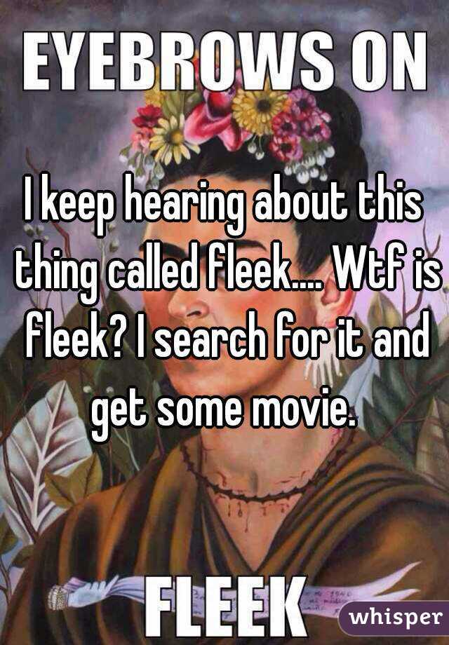 I keep hearing about this thing called fleek.... Wtf is fleek? I search for it and get some movie. 