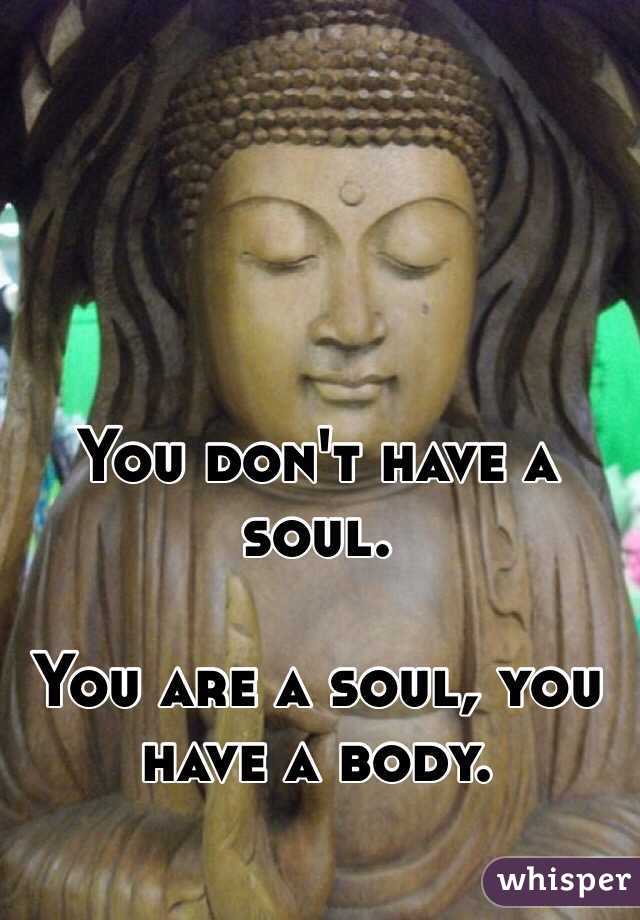 You don't have a soul.

You are a soul, you have a body.