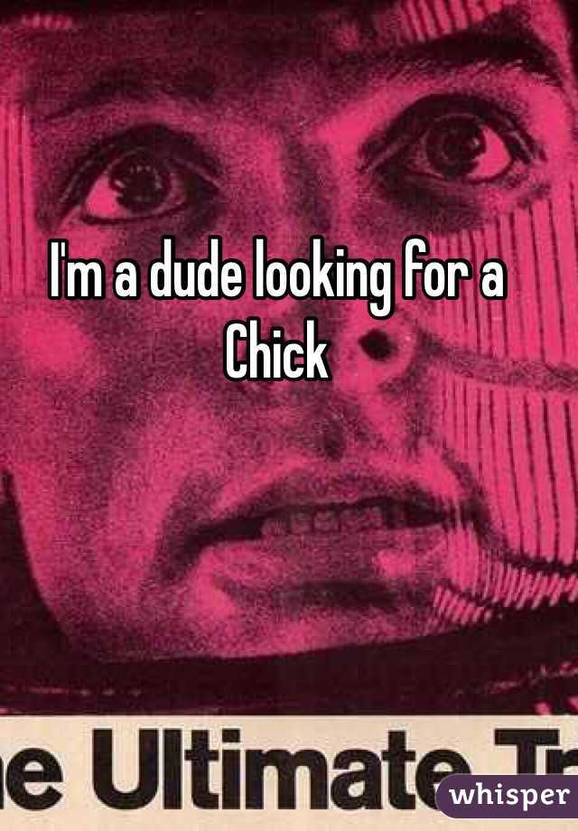 I'm a dude looking for a Chick