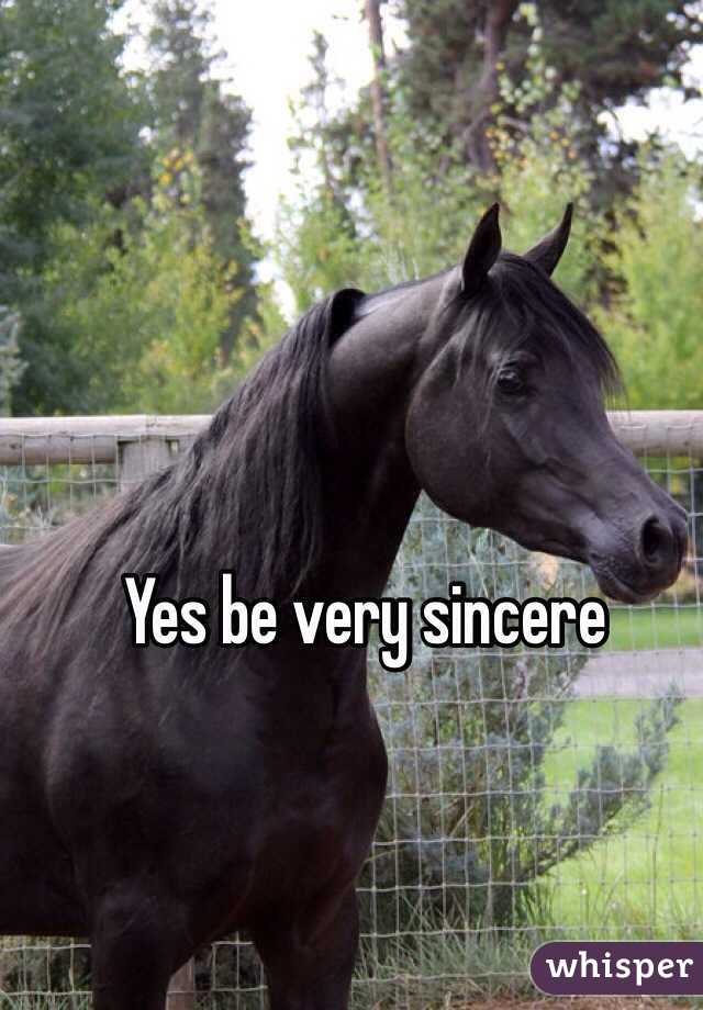 Yes be very sincere 