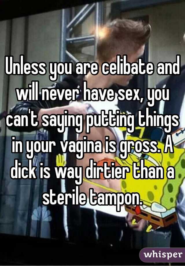 Unless you are celibate and will never have sex, you can't saying putting things in your vagina is gross. A dick is way dirtier than a sterile tampon. 