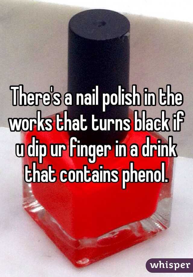 There's a nail polish in the works that turns black if u dip ur finger in a drink that contains phenol. 