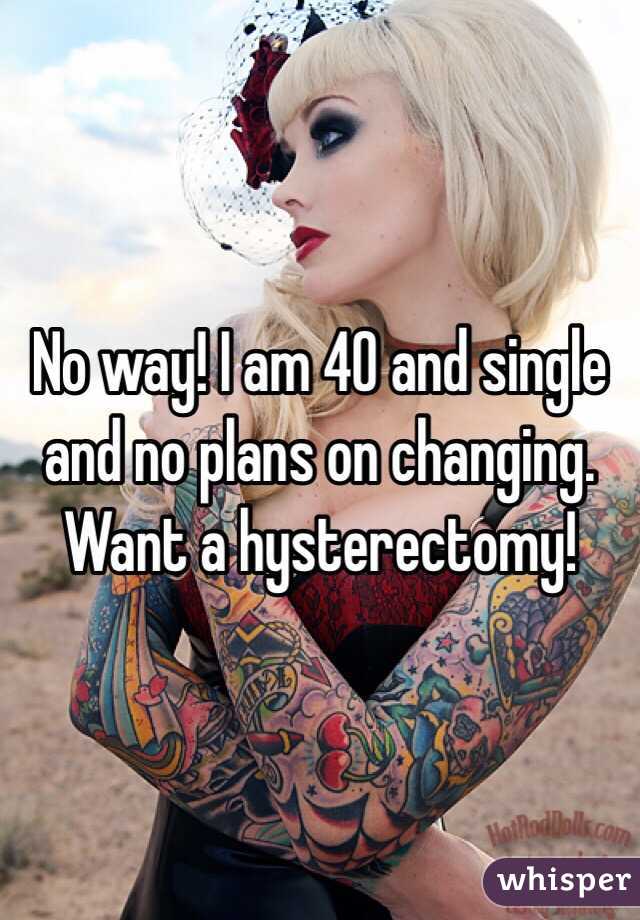 No way! I am 40 and single and no plans on changing. Want a hysterectomy!