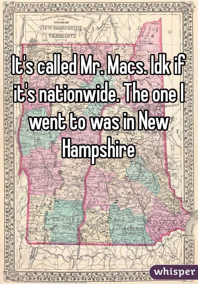 It's called Mr. Macs. Idk if it's nationwide. The one I went to was in New Hampshire 