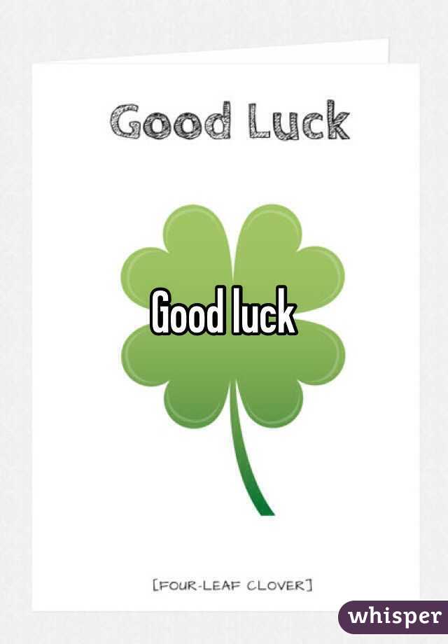 Good luck 