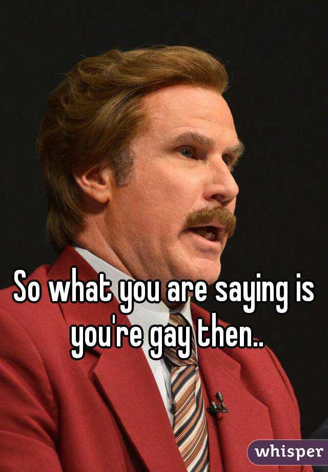 So what you are saying is you're gay then..