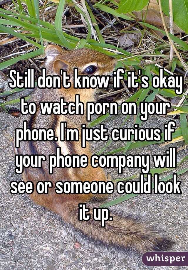 Still don't know if it's okay to watch porn on your phone. I'm just curious if your phone company will see or someone could look it up.