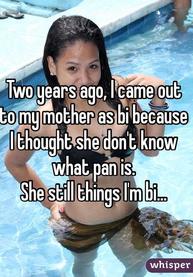 Two years ago, I came out to my mother as bi because I thought she don't know what pan is. 
She still things I'm bi...
