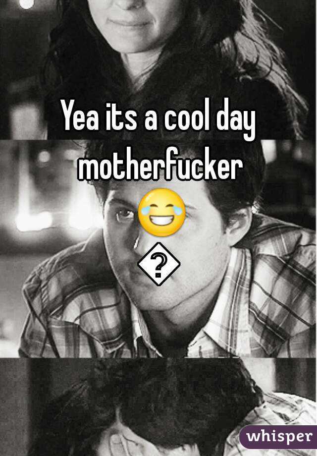 Yea its a cool day motherfucker 😂😂