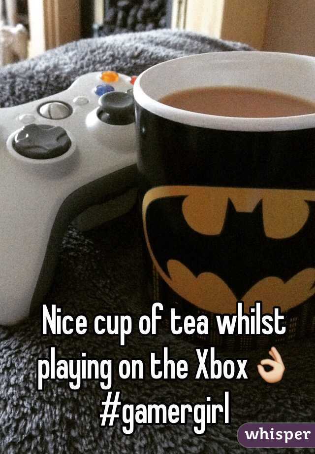 Nice cup of tea whilst playing on the Xbox👌#gamergirl 