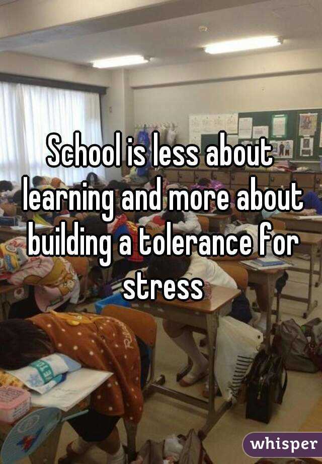 School is less about learning and more about building a tolerance for stress
