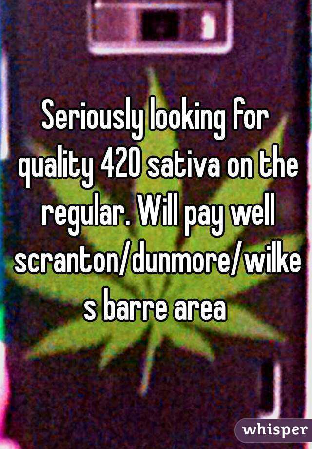 Seriously looking for quality 420 sativa on the regular. Will pay well scranton/dunmore/wilkes barre area