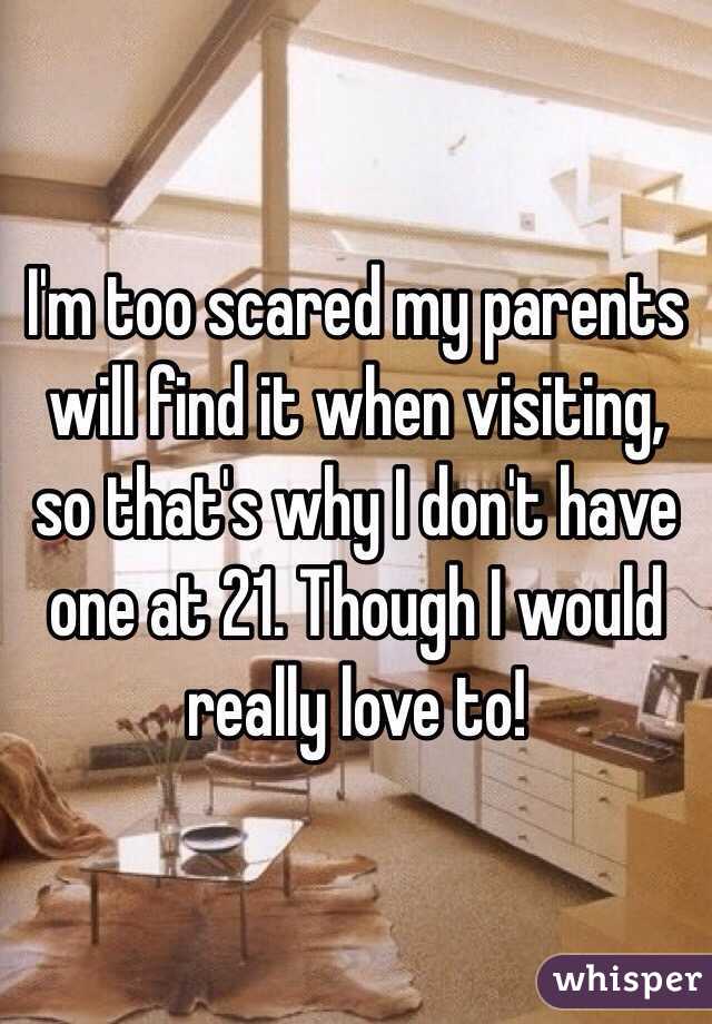 I'm too scared my parents will find it when visiting, so that's why I don't have one at 21. Though I would really love to!
