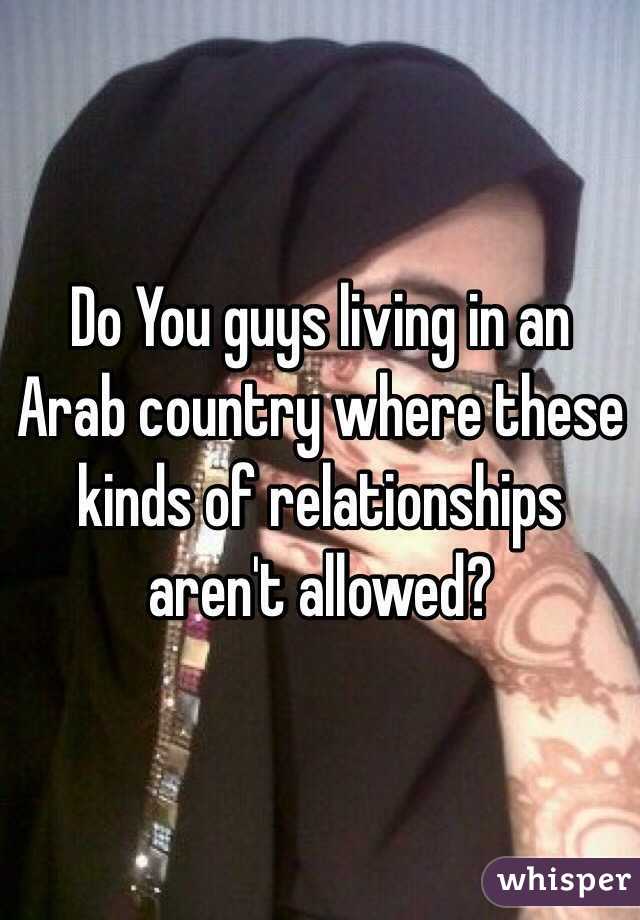  Do You guys living in an Arab country where these kinds of relationships aren't allowed?