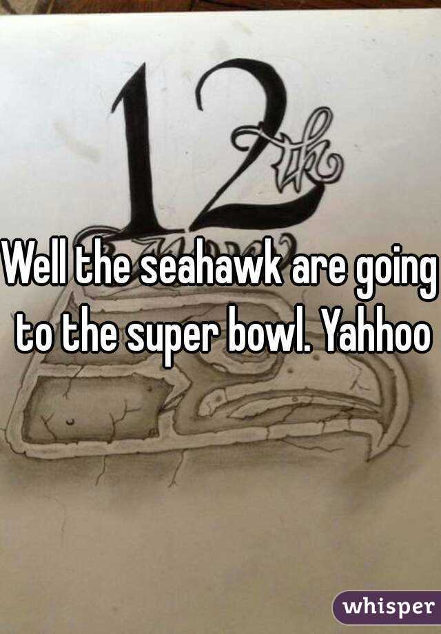 Well the seahawk are going to the super bowl. Yahhoo