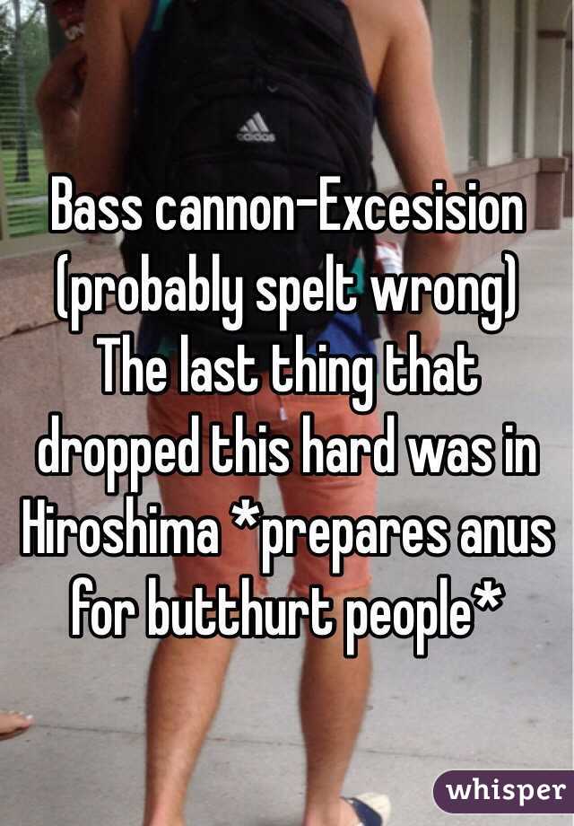 Bass cannon-Excesision (probably spelt wrong) 
The last thing that dropped this hard was in Hiroshima *prepares anus for butthurt people*