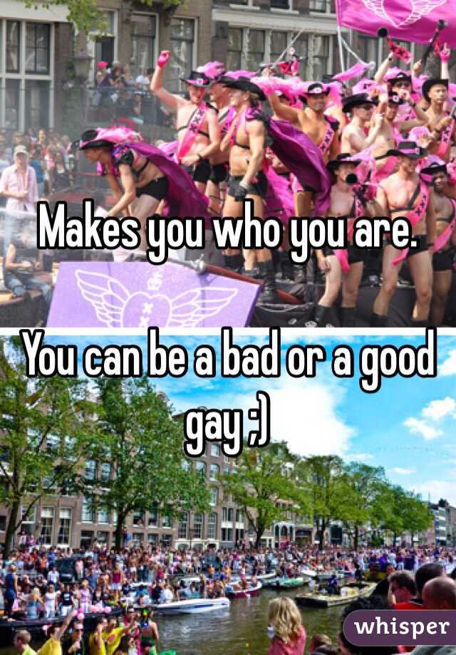 Makes you who you are.

You can be a bad or a good gay ;)