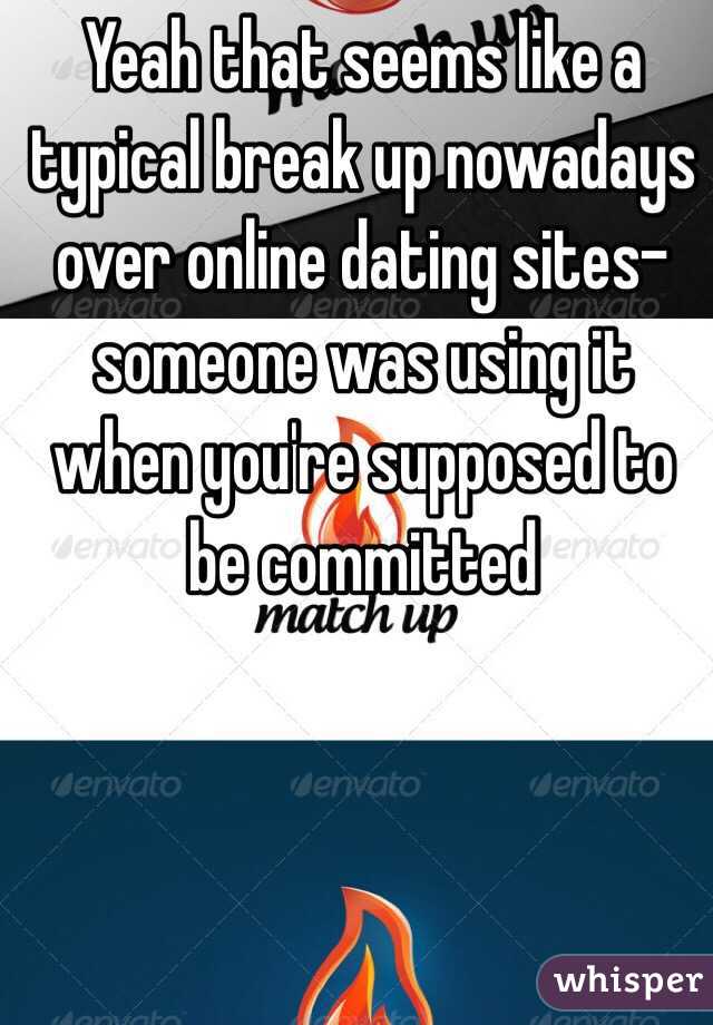  Yeah that seems like a typical break up nowadays over online dating sites- someone was using it when you're supposed to be committed 