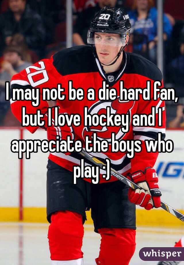 I may not be a die hard fan, but I love hockey and I appreciate the boys who play :)