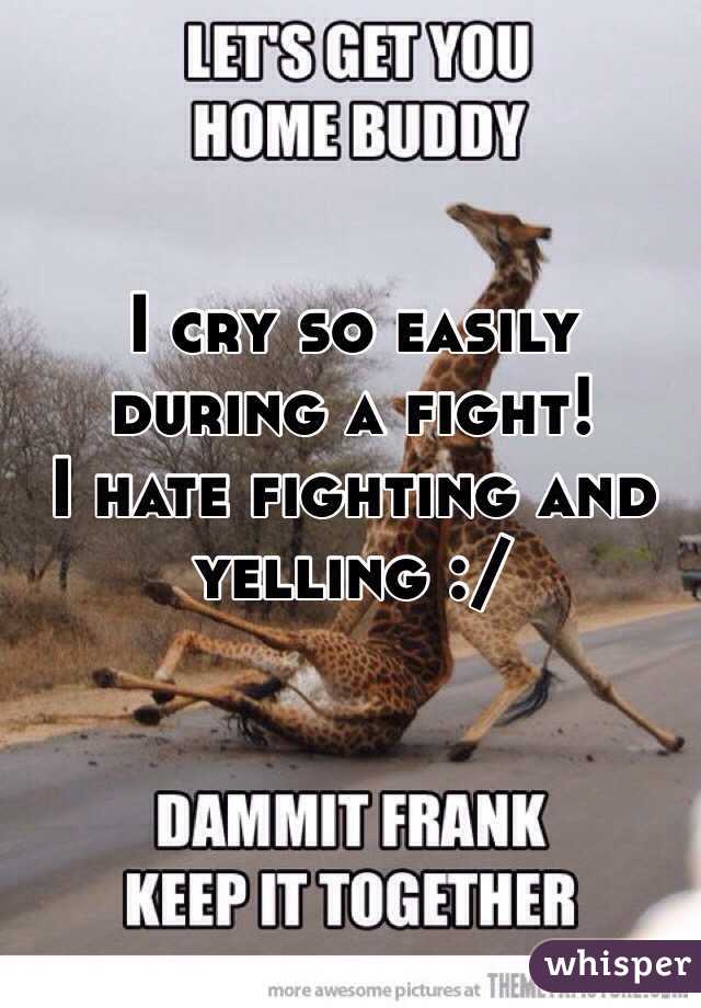 I cry so easily during a fight!
I hate fighting and yelling :/