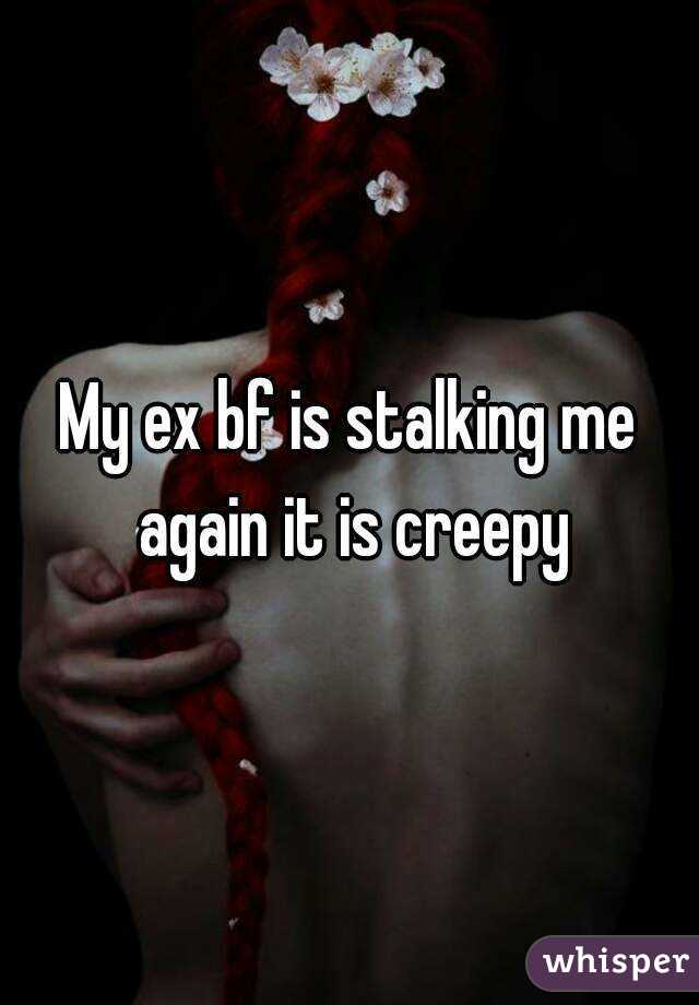 My ex bf is stalking me again it is creepy