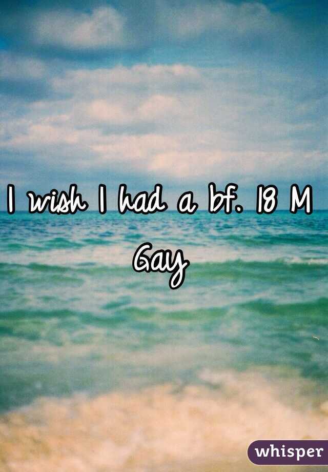 I wish I had a bf. 18 M Gay
