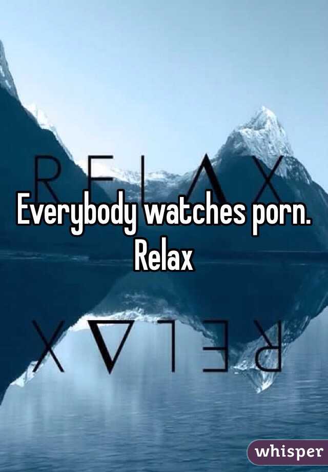 Everybody watches porn. Relax