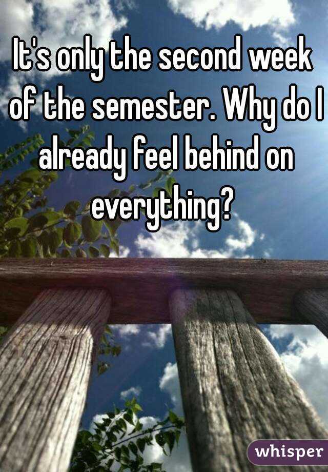 It's only the second week of the semester. Why do I already feel behind on everything? 