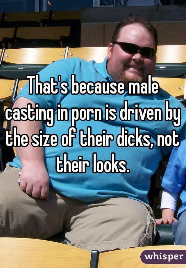 That's because male casting in porn is driven by the size of their dicks, not their looks.